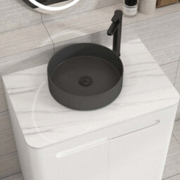 Royal Bathrooms Venice 700mm Gloss White Freestanding Bathroom Countertop Vanity Unit 2 Door With Art Round Basin - thumbnail 6
