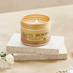 Living And Home Long-Lasting Baltic Amber Scented Soy Wax Candle In Travel-Friendly Aluminum Tin With Lead-Free Cotton Wick - thumbnail 2