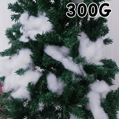 CLEFFNS 300G Christmas Fake Snow, Artificial Fluffy Snow Fiber For Decoration White Cotton Fiber, Fake Snow Blanket For Xmas Tree Decor - image 1