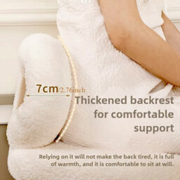 White Lamb Fleece Butterfly Back Vanity Stool, Metal Legs - thumbnail 7