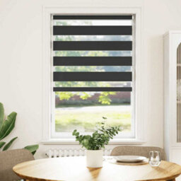 Berkfield Modern Zebra Blind Black 70X100 Cm Fabric Width 65.9 Cm Polyester