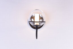 Harper Living 1Xg9 Up Wall Light With On/off Switch, Matt Black Finish, Globe Shaped Glass Shade - thumbnail 4