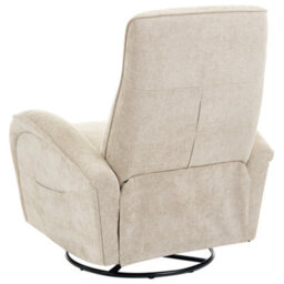 Beliani Rocking Recliner Chair Danae Swivel Chenille Light Beige - thumbnail 7