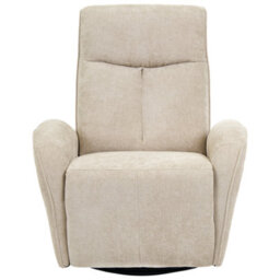 Beliani Rocking Recliner Chair Danae Swivel Chenille Light Beige - thumbnail 6
