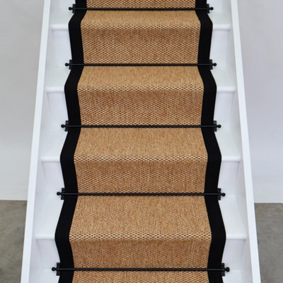 RainbowHome Marlowe Stair Runner With 100% Cotton Black Border 55Cm X 700Cm - image 1