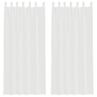 Berkfield Durable Voile Curtains With Loops 2 Pcs White 140X225 Cm - image 1