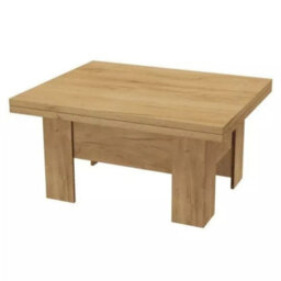 Modern Coffee Table Eryk Extendable 100 To 200 Cm Abs Veneer Kraft Gold - thumbnail 2