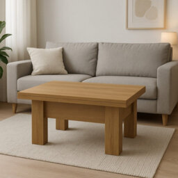 Modern Coffee Table Eryk Extendable 100 To 200 Cm Abs Veneer Kraft Gold