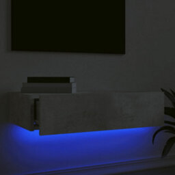 Berkfield Modern Tv Cabinet With Led Lights Concrete Grey 60X35X15.5 Cm - thumbnail 4