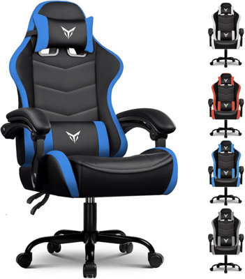Gtplayer Gaming Chair, Heavy Duty Computer Chairs With Linkage Armrest And Lumbar Support, Ergonomic Office Chair, Blue - image 1