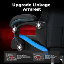 Gtplayer Gaming Chair, Heavy Duty Computer Chairs With Linkage Armrest And Lumbar Support, Ergonomic Office Chair, Blue - thumbnail 6