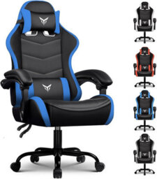 Gtplayer Gaming Chair, Heavy Duty Computer Chairs With Linkage Armrest And Lumbar Support, Ergonomic Office Chair, Blue - thumbnail 1