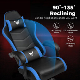 Gtplayer Gaming Chair, Heavy Duty Computer Chairs With Linkage Armrest And Lumbar Support, Ergonomic Office Chair, Blue - thumbnail 4