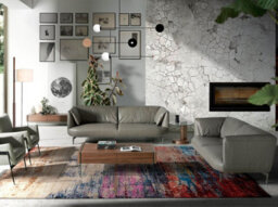 Angel Cerda Elegant Round Tempered Glass And Walnut Corner Table For Modern Homes - thumbnail 6
