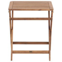 Wyld And Coco Acacia Wood Folding Garden Table 60 X 60Cm Outdoor Rustic Square Table For Balconies And Patios - thumbnail 1