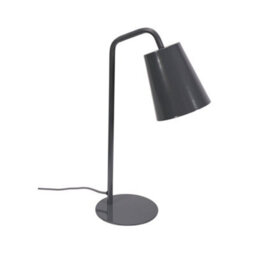 Valuelights Bibi Grey Metal Arched Stem Bedside Table Lamp For Bedroom Office Reading Light - Led Bulb Included