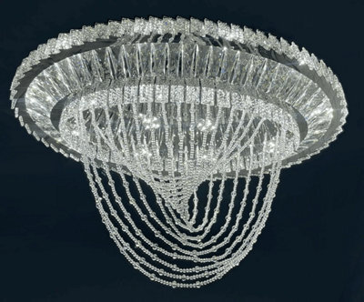 Mihomeuk Waterfall Crystal Led Chandelier