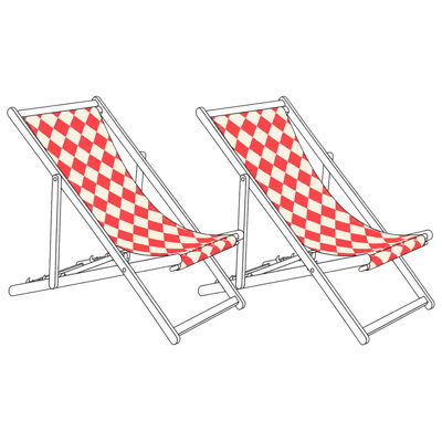 Beliani Set Of 2 Sun Lounger Replacement Fabrics Anzio/avellino 113 X 44 Cm Red - image 1