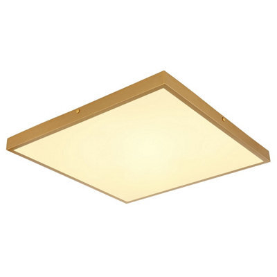 Luminosa Lighting Luminosa Tibey 45Cm Square Flush Ceiling Light Brass-Coloured Matt Led 3000K - image 1