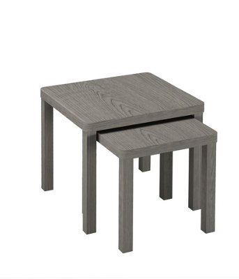 Urbn-Living Urbnliving Set Of 2 Square Wooden Nesting Stacking Coffee Side Tables Living Room Furniture, Cedar Grey - image 1