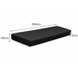 House Of Home Outdoor Bench Cushion Black 2 Seater 108Cm - thumbnail 2
