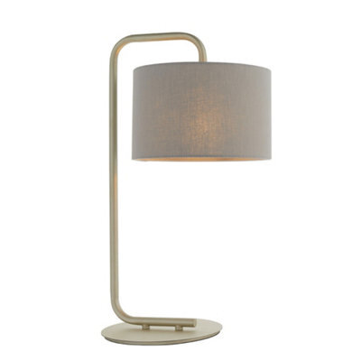 Luminosa Lighting Luminosa Carrara Table Lamp Satin Champagne Paint & Slate Grey Fabric - image 1