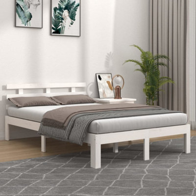 Berkfield Bed Frame White Solid Wood 180X200 Cm Super King Size - image 1