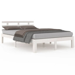 Berkfield Bed Frame White Solid Wood 180X200 Cm Super King Size - thumbnail 2