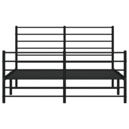 Berkfield Metal Bed Frame With Headboard And Footboard Black 120X190 Cm 4Ft Small Double - thumbnail 6