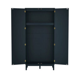 LPD Bordeaux 2 Door Wardrobe - Engineered Wood/plastic - L55.52 X W85 X H180.5 Cm - Berlin Blue/oak - thumbnail 3