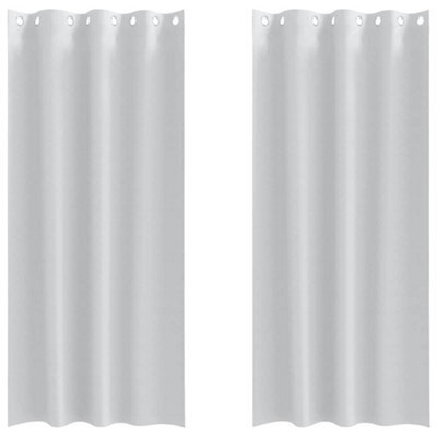 Berkfield Modern Curtains With Curtains 2 Pcs Pale Grey 260 X 140 Cm Polyester