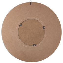 Beliani 60Cm Round Wall Mirror - Handmade Fir Wood Frame With White Quatrefoil, Rustic Boho - thumbnail 3