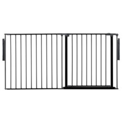 Safetots Premium Multi Panel Room Divider, Up To 154Cm Wide, Black, 70Cm Tall, Flexible Barrier With Door For Baby And Toddler - thumbnail 1