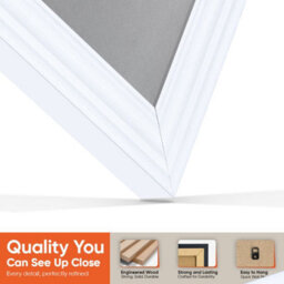 "30X17"" White Swept Vinyl Record Frame With Mid Grey Mount For 12 Inch Lp Album Cover & Disc - Ak Frames" - thumbnail 3