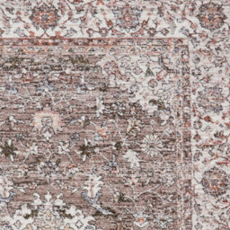 Grey Traditional Abstract Bordered 10mm Thick Rug For Bedroom, Dining Room, Easy To Clean Abstract Rug-80Cm X 150Cm - thumbnail 8