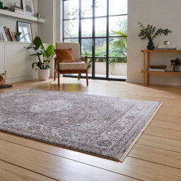 Grey Traditional Abstract Bordered 10mm Thick Rug For Bedroom, Dining Room, Easy To Clean Abstract Rug-80Cm X 150Cm - thumbnail 7