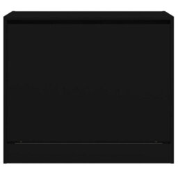 Berkfield Shoe Cabinet Black 80X42X69 Cm Engineered Wood - thumbnail 5