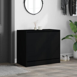 Berkfield Shoe Cabinet Black 80X42X69 Cm Engineered Wood - thumbnail 3