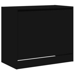 Berkfield Shoe Cabinet Black 80X42X69 Cm Engineered Wood - thumbnail 4