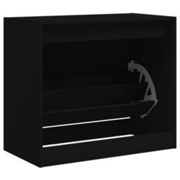 Berkfield Shoe Cabinet Black 80X42X69 Cm Engineered Wood - thumbnail 7