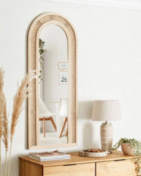 Beliani Wall Mirror Franey 50 Cm 120 Cm Rattan Natural - thumbnail 2
