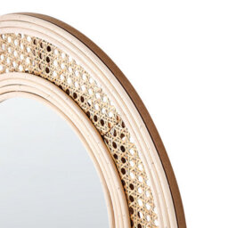 Beliani Wall Mirror Franey 50 Cm 120 Cm Rattan Natural - thumbnail 6