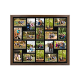AK Frames 80X70Cm Walnut Classic Multi Photo Frame With Black Mount - Holds 20 Apertures (18X) 6X4, (2X) 4X4 Photos - thumbnail 1