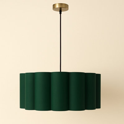 CGC Lighting Cgc Maria Scalloped Forest Green Drum Lampshade Large 48Cm - image 1