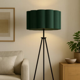 CGC Lighting Cgc Maria Scalloped Forest Green Drum Lampshade Large 48Cm - thumbnail 6