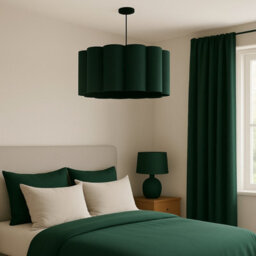CGC Lighting Cgc Maria Scalloped Forest Green Drum Lampshade Large 48Cm - thumbnail 5