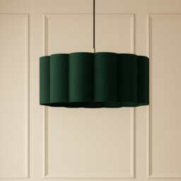 CGC Lighting Cgc Maria Scalloped Forest Green Drum Lampshade Large 48Cm - thumbnail 2