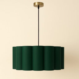 CGC Lighting Cgc Maria Scalloped Forest Green Drum Lampshade Large 48Cm - thumbnail 1