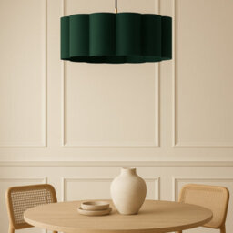 CGC Lighting Cgc Maria Scalloped Forest Green Drum Lampshade Large 48Cm - thumbnail 3