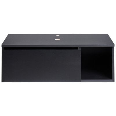 Wyld And Coco Wall-Mounted Bathroom Cabinet Black 80 X 40 Cm Fluted Front, 2 Deep Shelves - image 1